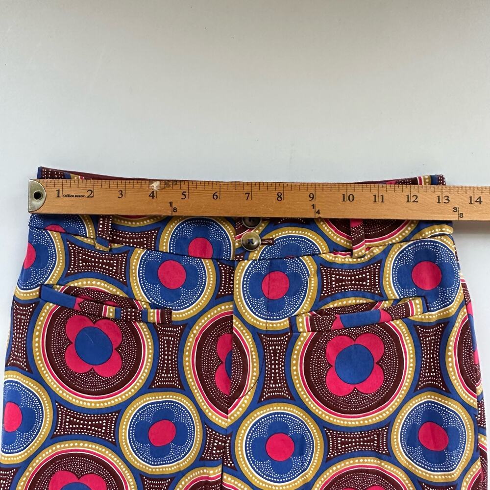 Anthropologie Pants Womens 0 Pink Floral Essential Slim Festival Vibrant Hippie - Picture 11 of 15